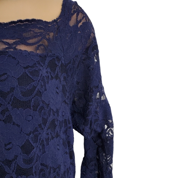 Torrid Lace Off Shoulder Top Womens 4x Purple 3/4 Sleeve Classy ~ Pre-Owned - Picture 5 of 13